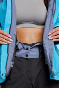Оптом Горнолыжная куртка женская зимняя большого размера голубого цвета 3382Gl в Екатеринбурге, фото 8