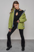 Оптом Горнолыжная куртка женская зимняя большого размера цвета хаки 3382Kh в Казани, фото 9