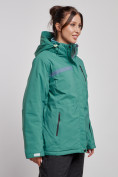 Оптом Горнолыжная куртка женская зимняя большого размера зеленого цвета 3382Z в Екатеринбурге, фото 3