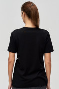 Оптом Женские футболки с принтом черного цвета 34004Ch в Казани, фото 5