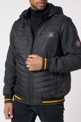 Оптом Куртка со съемными рукавами мужская черного цвета 3500Ch в Казани, фото 10