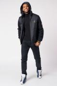 Оптом Куртка со съемными рукавами мужская темно-серого цвета 3500TC в Казани, фото 2