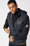 Оптом Куртка со съемными рукавами мужская темно-серого цвета 3500TC в Казани, фото 8