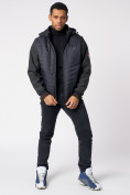 Оптом Куртка со съемными рукавами мужская темно-синего цвета 3500TS в Екатеринбурге, фото 2