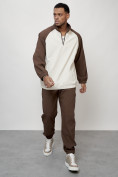 Оптом Спортивный костюм мужской модный коричневого цвета 35021K в Перми, фото 14