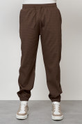 Оптом Спортивный костюм мужской модный коричневого цвета 35021K в Омске, фото 5