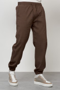 Оптом Спортивный костюм мужской модный коричневого цвета 35021K, фото 7