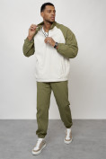 Оптом Спортивный костюм мужской модный цвета хаки 35021Kh в Ростове-на-Дону, фото 11
