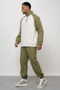 Оптом Спортивный костюм мужской модный цвета хаки 35021Kh в Уфе, фото 2
