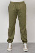 Оптом Спортивный костюм мужской модный цвета хаки 35021Kh в Саратове, фото 5