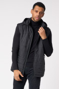 Оптом Куртка со съемными рукавами мужская черного цвета 3503Ch в Казани, фото 14