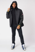 Оптом Куртка со съемными рукавами мужская черного цвета 3503Ch в Казани, фото 3
