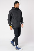 Оптом Куртка со съемными рукавами мужская черного цвета 3503Ch в Казани, фото 6