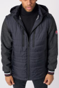 Оптом Куртка со съемными рукавами мужская темно-серого цвета 3503TC, фото 10