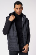 Оптом Куртка со съемными рукавами мужская темно-серого цвета 3503TC, фото 18