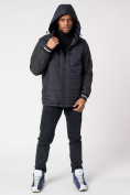 Оптом Куртка со съемными рукавами мужская темно-серого цвета 3503TC, фото 7