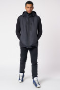 Оптом Куртка со съемными рукавами мужская темно-синего цвета 3503TS в Казани, фото 11