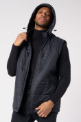Оптом Куртка со съемными рукавами мужская темно-синего цвета 3503TS в Казани, фото 15