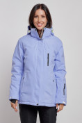 Оптом Горнолыжная куртка женская зимняя большого размера фиолетового цвета 3507F в Екатеринбурге