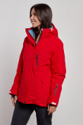 Оптом Горнолыжная куртка женская зимняя большого размера красного цвета 3507Kr в Екатеринбурге, фото 3