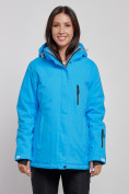 Оптом Горнолыжная куртка женская зимняя большого размера синего цвета 3507S в Екатеринбурге