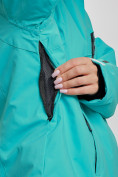 Оптом Горнолыжная куртка женская зимняя большого размера зеленого цвета 3507Z в Екатеринбурге, фото 6