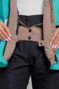 Оптом Горнолыжная куртка женская зимняя большого размера зеленого цвета 3507Z в Екатеринбурге, фото 7