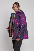 Оптом Горнолыжная куртка женская зимняя большого размера бордового цвета 3517Bo в Екатеринбурге, фото 10