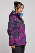 Оптом Горнолыжная куртка женская зимняя большого размера бордового цвета 3517Bo в Екатеринбурге, фото 3