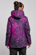 Оптом Горнолыжная куртка женская зимняя большого размера бордового цвета 3517Bo в Екатеринбурге, фото 4