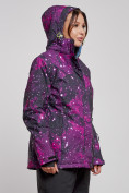 Оптом Горнолыжная куртка женская зимняя большого размера бордового цвета 3517Bo в Екатеринбурге, фото 7