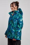 Оптом Горнолыжная куртка женская зимняя большого размера синего цвета 3517S в Екатеринбурге, фото 3