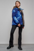 Оптом Горнолыжная куртка женская зимняя большого размера темно-синего цвета 3517TS в Казани, фото 11