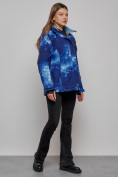 Оптом Горнолыжная куртка женская зимняя большого размера темно-синего цвета 3517TS в Екатеринбурге, фото 14