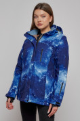 Оптом Горнолыжная куртка женская зимняя большого размера темно-синего цвета 3517TS в Екатеринбурге, фото 2
