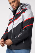 Оптом Куртка спортивная мужская с капюшоном черного цвета 3583Ch в Казани, фото 5