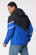 Оптом Куртка спортивная мужская с капюшоном синего цвета 3583S в Казани, фото 5