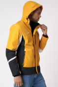 Оптом Куртка спортивная мужская с капюшоном желтого цвета 3589J в Екатеринбурге, фото 13