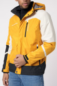 Оптом Куртка спортивная мужская с капюшоном желтого цвета 3589J в Казани, фото 14