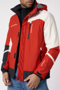 Оптом Куртка спортивная мужская с капюшоном красного цвета 3589Kr в Екатеринбурге, фото 8