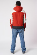 Оптом Куртка спортивная мужская с капюшоном красного цвета 3589Kr в Екатеринбурге, фото 14