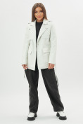 Оптом Классическая кожаная куртка женская белого цвета 3607Bl, фото 2