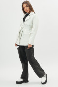 Оптом Классическая кожаная куртка женская белого цвета 3607Bl, фото 11