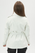 Оптом Классическая кожаная куртка женская белого цвета 3607Bl, фото 15
