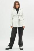 Оптом Классическая кожаная куртка женская белого цвета 3607Bl, фото 10