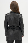 Оптом Классическая кожаная куртка женская черного цвета 3607Ch в Казани, фото 15