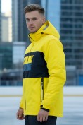 Оптом Горнолыжный костюм мужской зимний желтого цвета 370J, фото 4