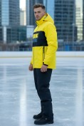 Оптом Горнолыжный костюм мужской зимний желтого цвета 370J, фото 2