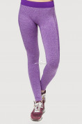 Оптом Брюки легинсы женские фиолетового цвета 3917F в Перми, фото 2