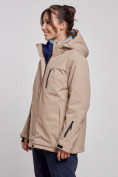 Оптом Горнолыжная куртка женская зимняя большого размера бежевого цвета 3936B в Екатеринбурге, фото 2